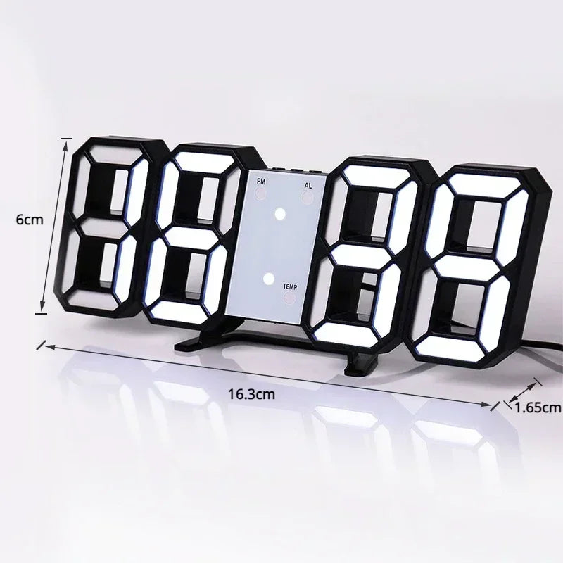 3D LED Digital Clock Wall Decoration