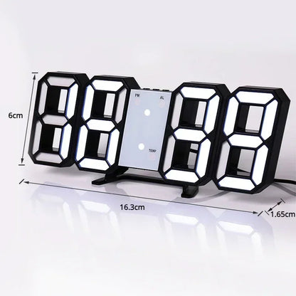 3D LED Digital Clock Wall Decoration