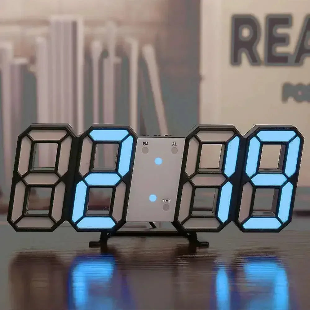 3D LED Digital Clock Wall Decoration