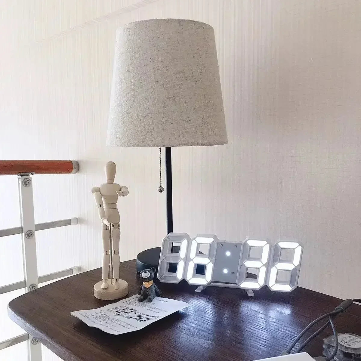 3D LED Digital Clock Wall Decoration