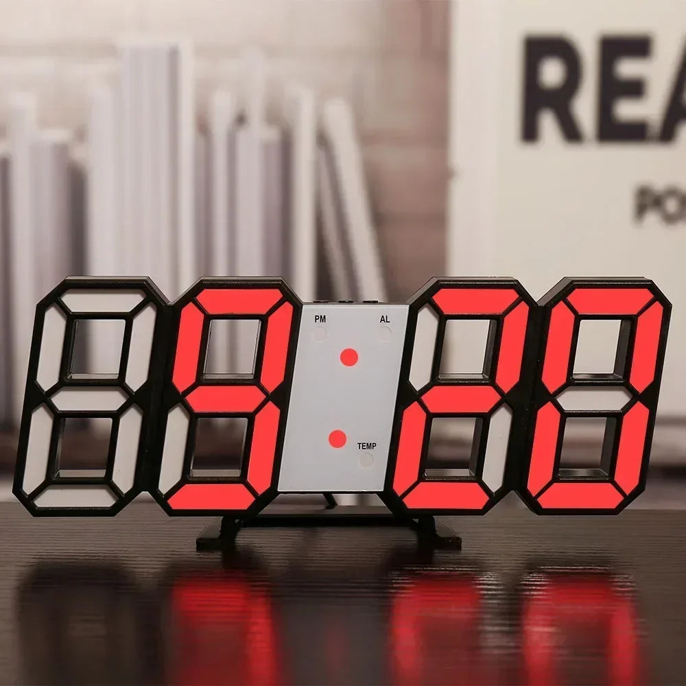 3D LED Digital Clock Wall Decoration
