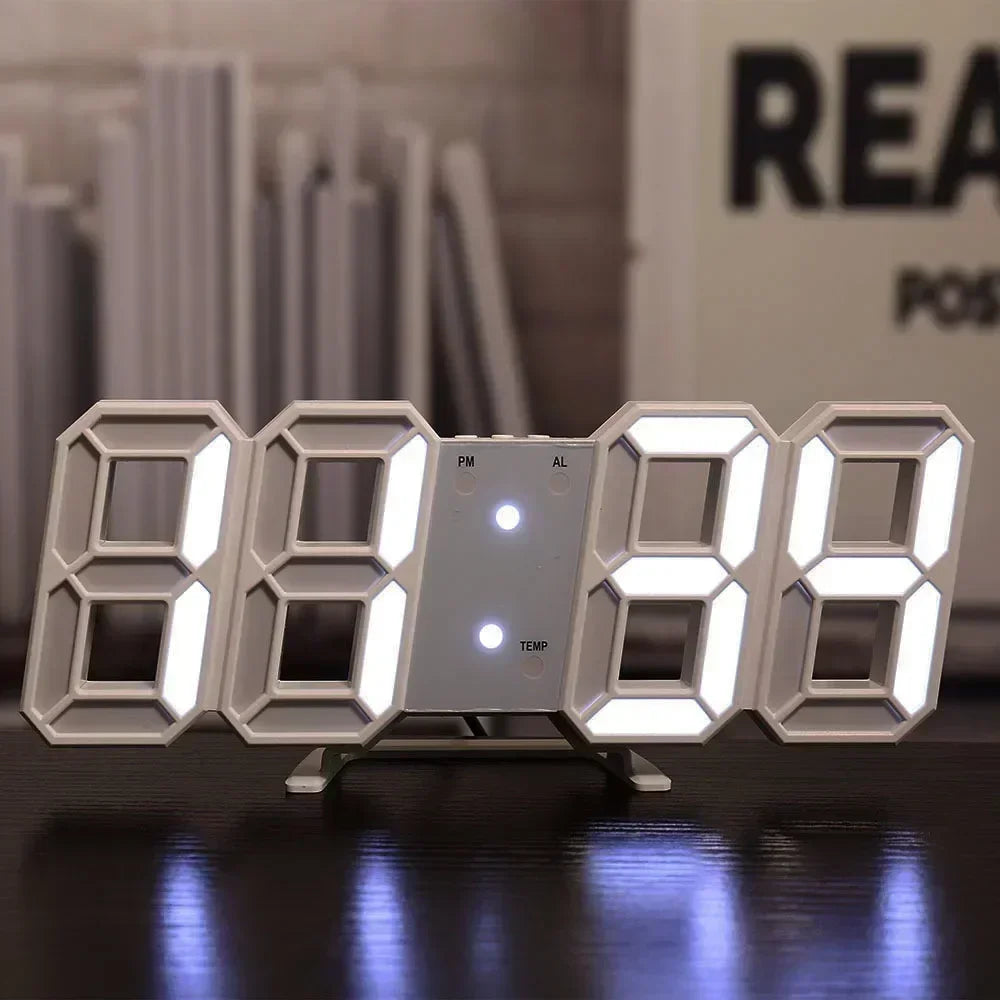 3D LED Digital Clock Wall Decoration