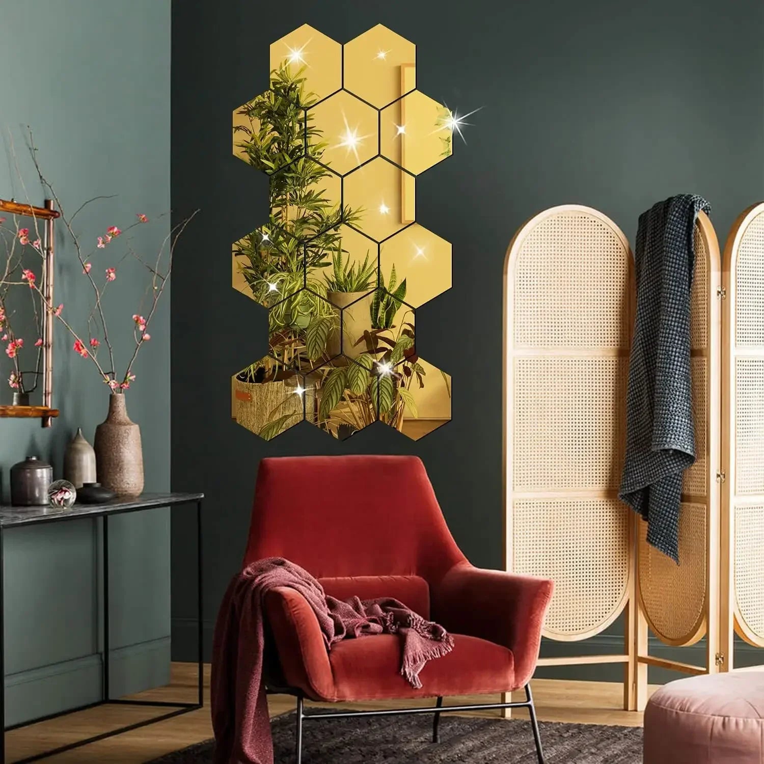 6/12pcs Acrylic Hexagonal