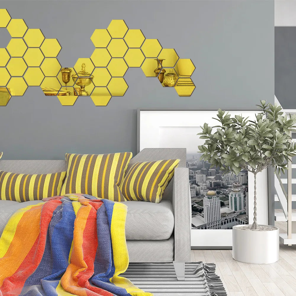 6/12pcs Acrylic Hexagonal
